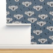 koala // blue grey koala fabric cute koalas design australian animals fabric cute australian baby fabric andrea lauren fabric andrea lauren design