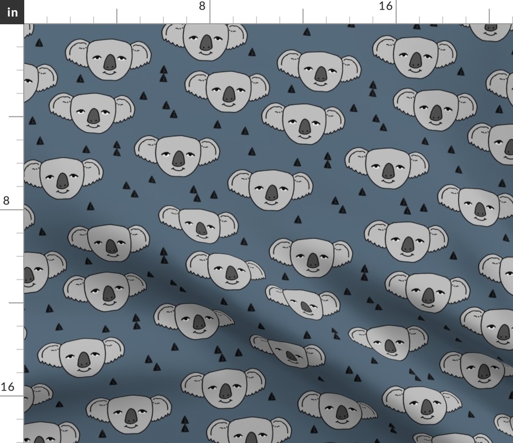 koala // blue grey koala fabric cute koalas design australian animals fabric cute australian baby fabric andrea lauren fabric andrea lauren design