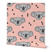 koala // pink koala fabric cute baby nursery zoo animals fabric cute australian animals fabrics nursery baby fabric by andrea lauren