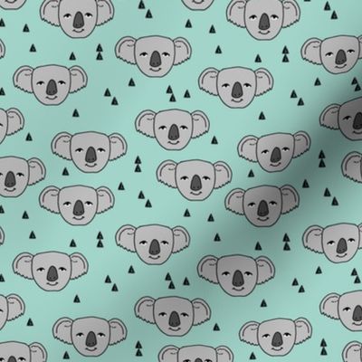 koala // cute pale aqua mint fabric cute australian animals fabric zoo animal fabric pattern andrea lauren fabric