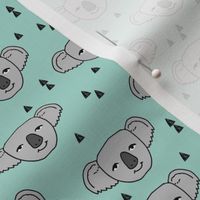 koala // cute pale aqua mint fabric cute australian animals fabric zoo animal fabric pattern andrea lauren fabric