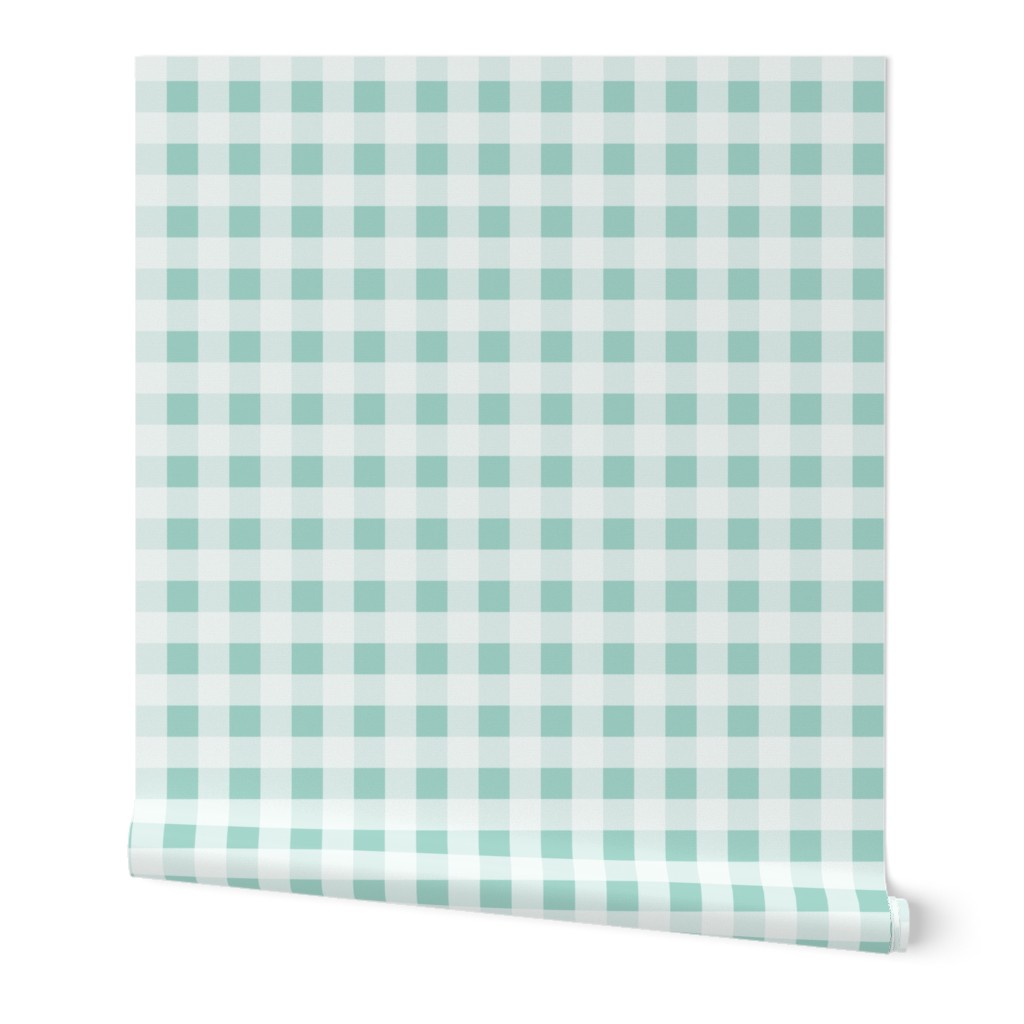 Buffalo Plaid - Pale Turquoise by Andrea Lauren 