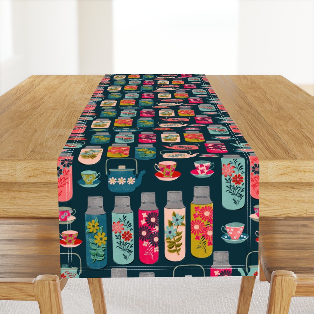 tea thermos // vintage tea florals tea party cute thermos design