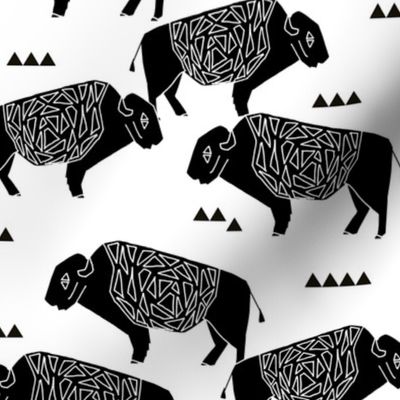 Buffalo - Black and White by Andrea Lauren 