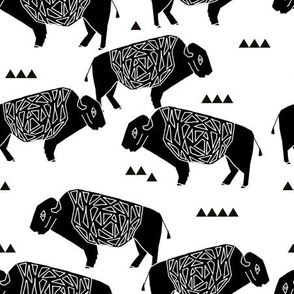 Buffalo - Black and White by Andrea Lauren 