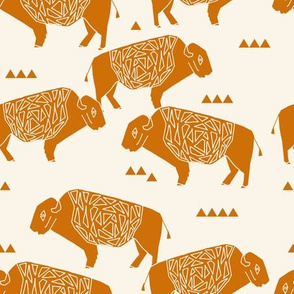 Buffalo - Rust and Cream by Andrea Lauren 