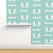Moose Triangles - Pale Turquoise by Andrea Lauren 