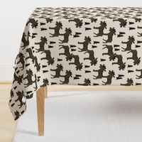 Moose Forest fabric - Dark Brown and Cream by Andrea Lauren 