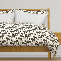 Moose Forest fabric - Dark Brown and Cream by Andrea Lauren 