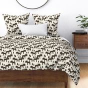 Moose Forest fabric - Dark Brown and Cream by Andrea Lauren 