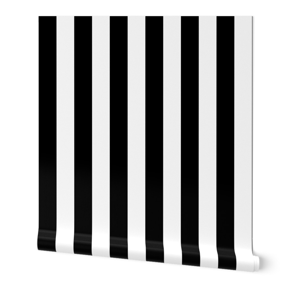 One Inch Stripes - Black and White by Andrea Lauren 