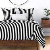 One Inch Stripes - Black and White by Andrea Lauren 