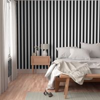 One Inch Stripes - Black and White by Andrea Lauren 