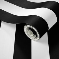 One Inch Stripes - Black and White by Andrea Lauren 