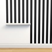 One Inch Stripes - Black and White by Andrea Lauren 