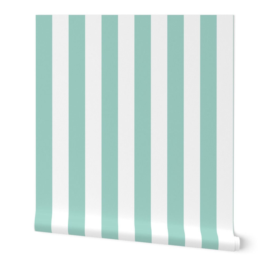 One Inch Stripes - Pale Turquoise by Andrea Lauren 