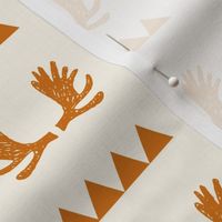 Moose Triangles - Off White and Rust by Andrea Lauren 