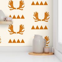 Moose Triangles - Off White and Rust by Andrea Lauren 