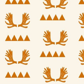 Moose Triangles - Off White and Rust by Andrea Lauren 