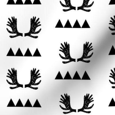 Moose Triangles - Black and White by Andrea Lauren 