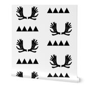 Moose Triangles - Black and White by Andrea Lauren 