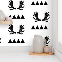 Moose Triangles - Black and White by Andrea Lauren 