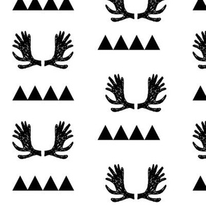 Moose Triangles - Black and White by Andrea Lauren 