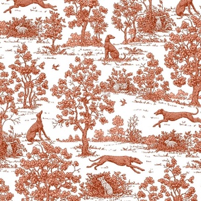 Large Brick Red Greyhound Toile