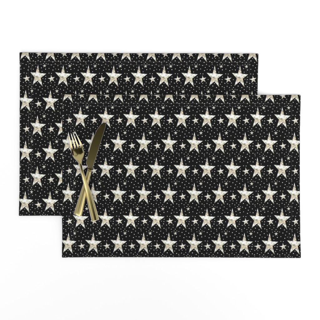 Gold Star on Black & Cream Dots