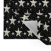 Gold Star on Black & Cream Dots