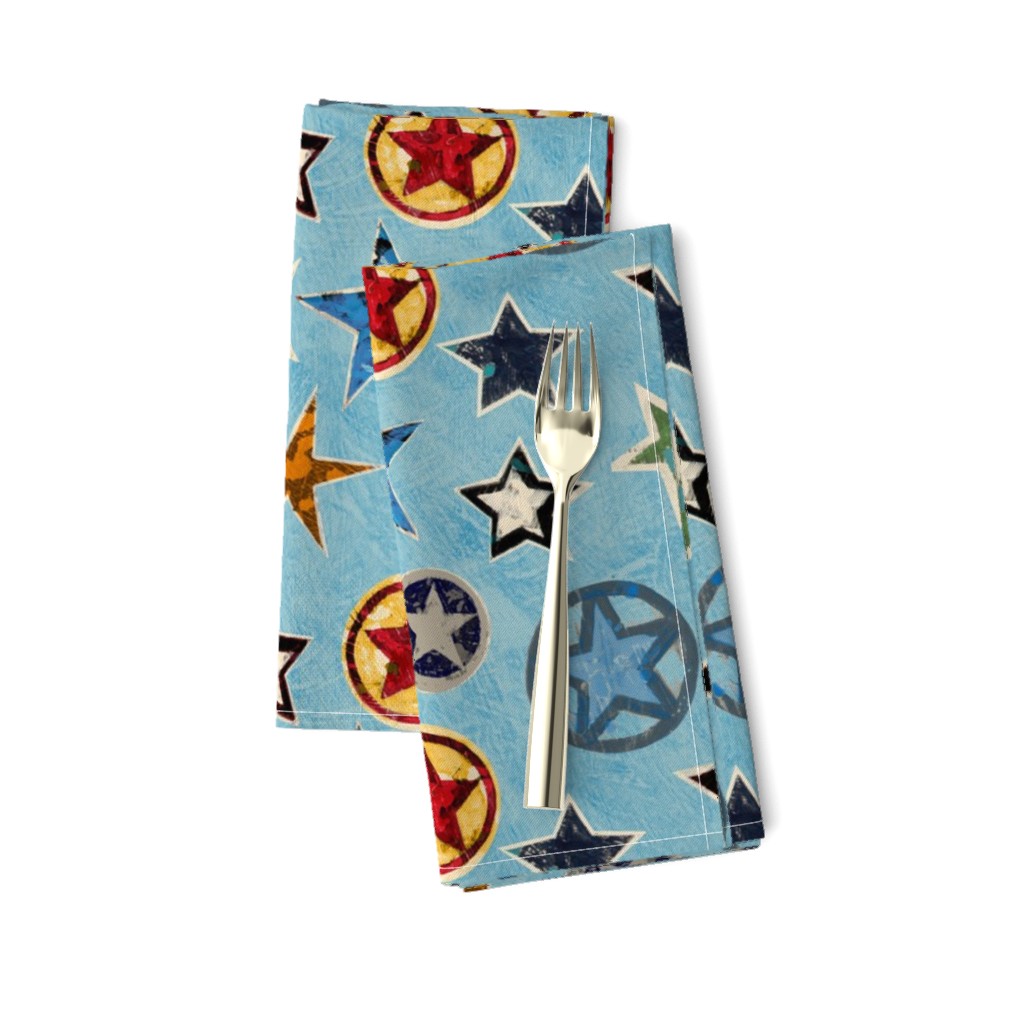 Vintage Super Stars on Blue Superhero