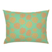 Shells in coral orange teal 