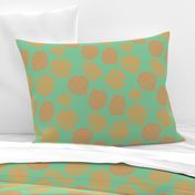 Shells in coral orange teal 