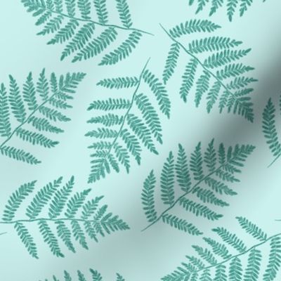 ferns in spruce green - counterchanged