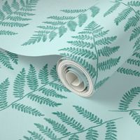 ferns in spruce green - counterchanged
