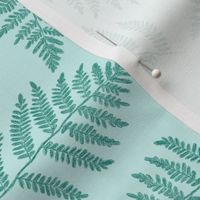 ferns in spruce green - counterchanged