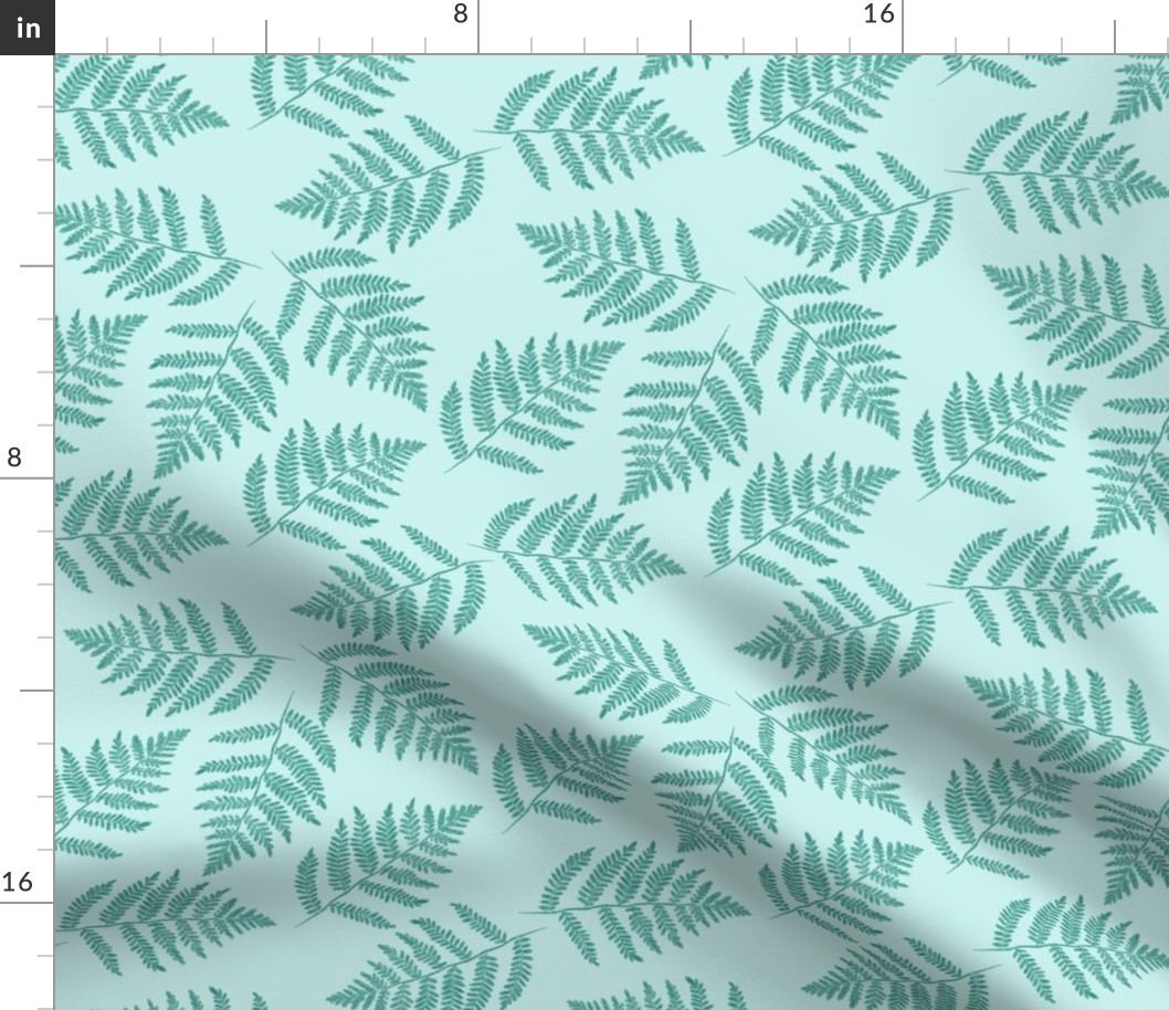 ferns in spruce green - counterchanged