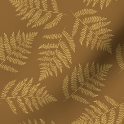 October ferns - gold on brown
