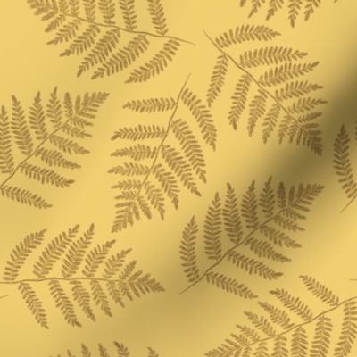 October ferns - brown on wheat gold