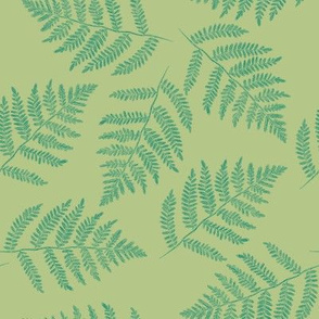 green-gold ferns, green on green-gold