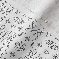 Calligraphers' flourishes black on white