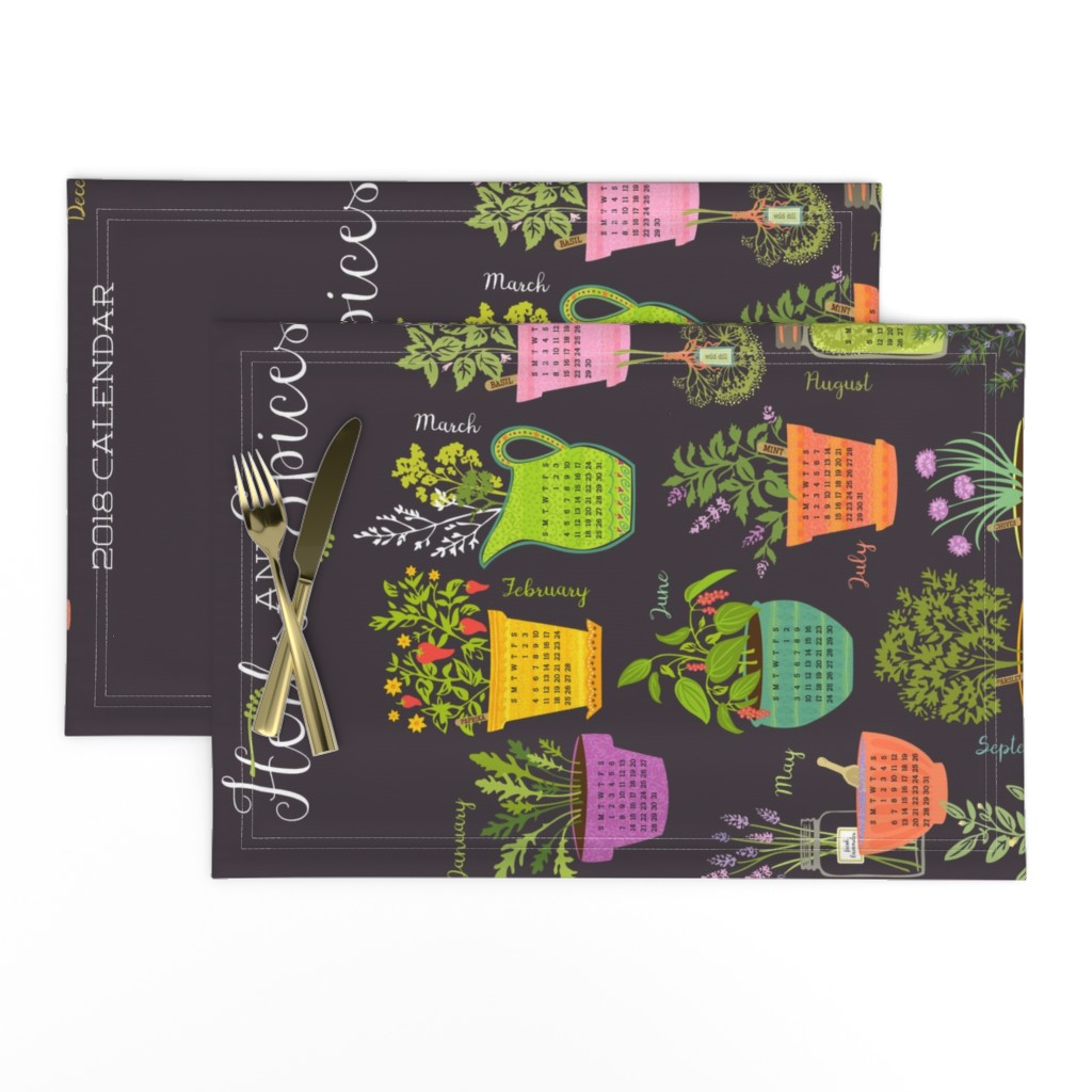 Herbs & Spices 2018 Calendar Tea Towel