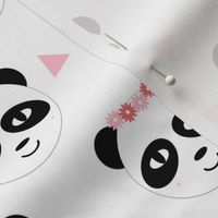 panda flower crown pink girly cute tri triangle pastel black and white minimal girls trendy hipster leggings baby nursery design 
