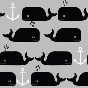 whale anchor nautical greyscale monochrome minimal swedish kids summer fun cute nursery baby leggings black and white design for trendy baby kids clothes 
