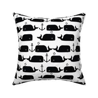 whales anchor nautical black and white anchor trendy summer minimal monochrome design for black and white nursery 