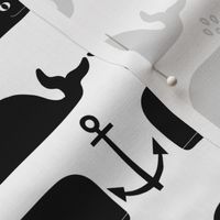 whales anchor nautical black and white anchor trendy summer minimal monochrome design for black and white nursery 