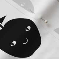 happy apple black and white monochrome minimal fruit design