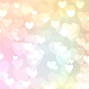 Pastel Rainbow Theme Heart Bokeh Pattern #15