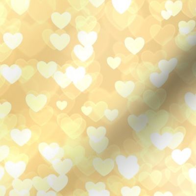 Gold and Silver Theme Heart Bokeh Pattern #1