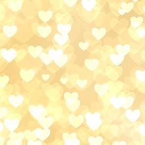 Gold and Silver Theme Heart Bokeh Pattern #1